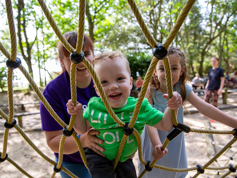 Child on climbing frame